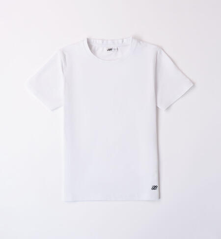 Boys' plain T-shirt WHITE