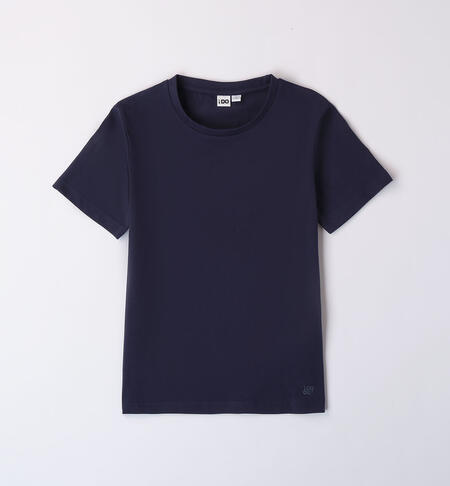 Boys' plain T-shirt NAVY-3854