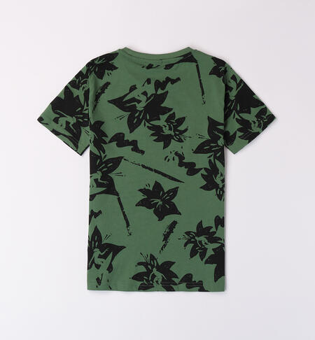 T-shirt per ragazzo verde VERDE-NERO-6AHG