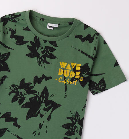 T-shirt per ragazzo verde VERDE-NERO-6AHG
