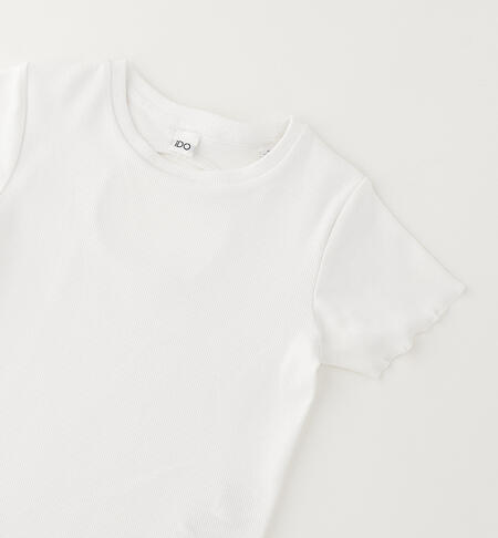 T-Shirt ragazza avvitata BIANCO-0113