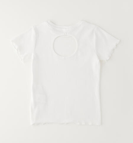 T-Shirt ragazza avvitata BIANCO-0113