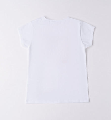 iDO T-shirt with flowers for girls from 8 to 16 years BIANCO-0113