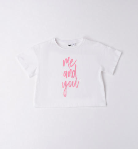 T-shirt ragazza glitter BIANCO
