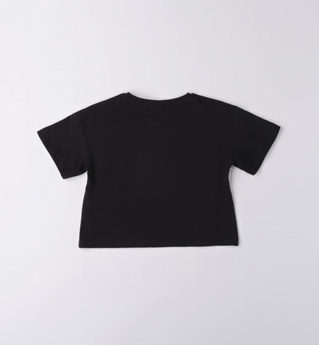 T-shirt ragazza glitter da 8 a 16 anni iDO NERO-0658
