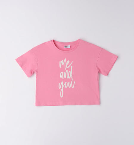 T-shirt ragazza glitter da 8 a 16 anni iDO ROSA BUBBLE-2421