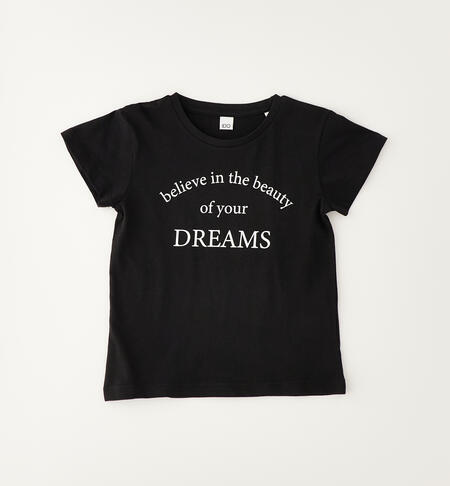 Cotton T-shirt for girls BLACK