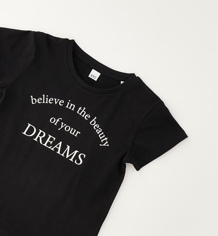 Cotton T-shirt for girls NERO-0658