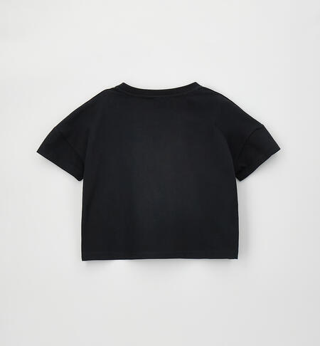 T-shirt ragazza in cotone NERO-0658