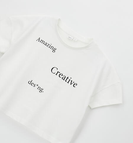 T-shirt ragazza in cotone PANNA-0112