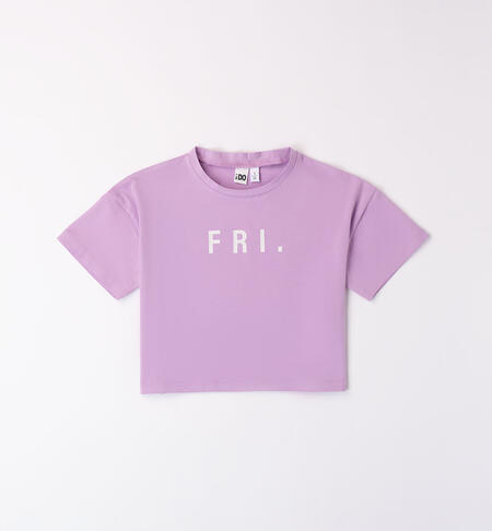 Girl's Fri print T-shirt VIOLET