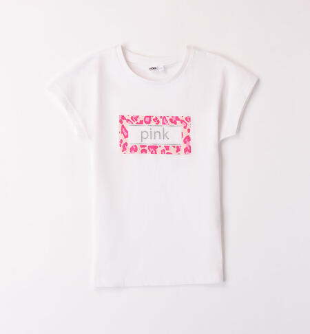Girl's animal print T-shirt WHITE