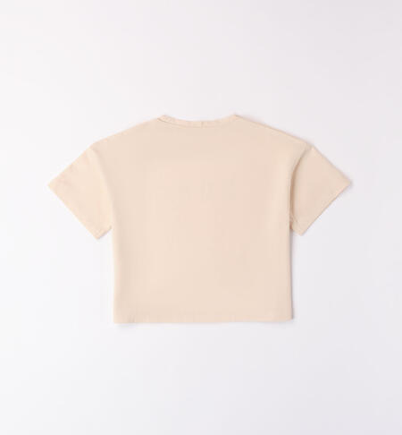 Girl's Sun print T-shirt BEIGE
