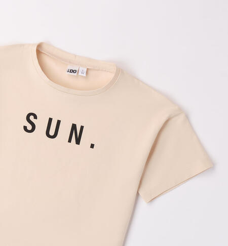 Girl's Sun print T-shirt BEIGE-1033