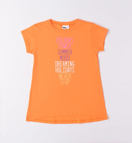 iDO T-shirt for girls with various prints from 8 to 16 years ARANCIO-1851