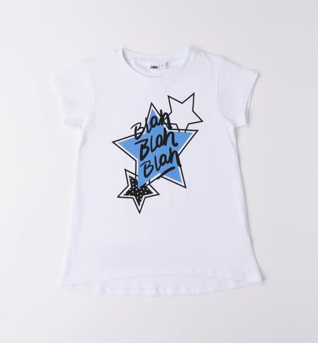 iDO T-shirt for girls with various prints from 8 to 16 years BIANCO-0113