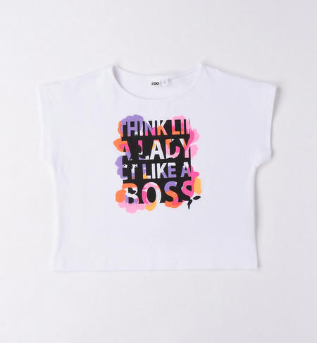 T-shirt ragazza varie fantasie da 8 a 16 anni iDO BIANCO-0113