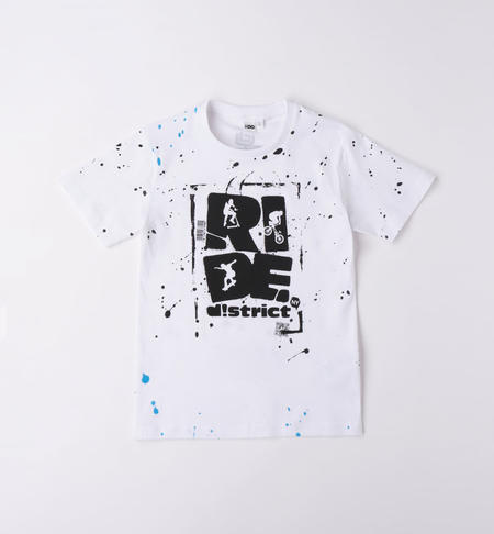 T-shirt ragazzo 100% cotone da 8 a 16 anni iDO BIANCO-NERO-6VX5