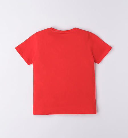 iDO 100% cotton boy's T-shirt with various patterns from 8 to 16 years ROSSO-2235