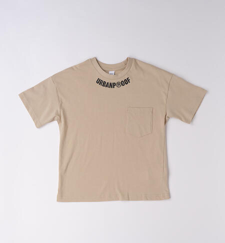 T-shirt ragazzo oversize BEIGE-0436