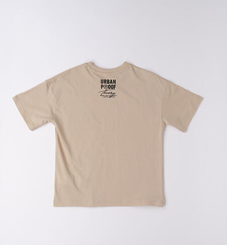 T-shirt ragazzo oversize BEIGE-0436