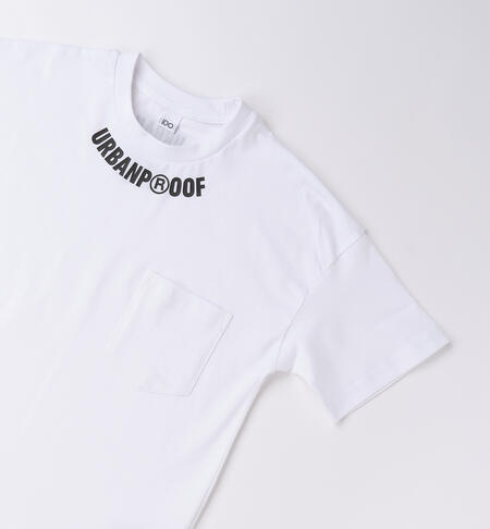 T-shirt ragazzo oversize BIANCO-0113
