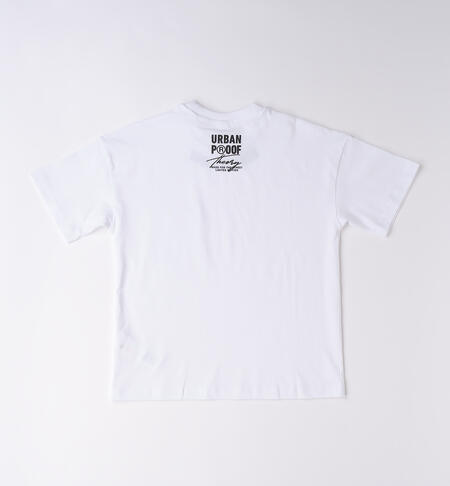 T-shirt ragazzo oversize BIANCO-0113