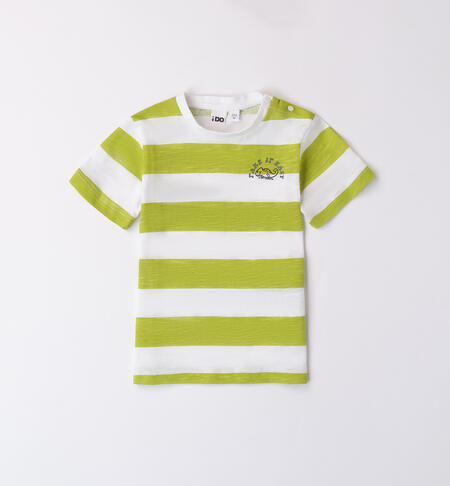 Boys' striped T-shirt in 100% cotton GREEN