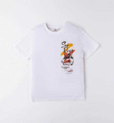 T-shirt stampa colorata per ragazzo BIANCO