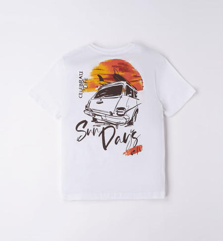 T-shirt stampa colorata per ragazzo da 8 a 16 anni iDO BIANCO-0113