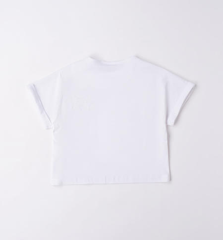 T-shirt taschino ragazza da 8 a 16 anni iDO BIANCO-0113