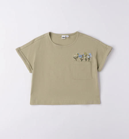 T-shirt taschino ragazza da 8 a 16 anni iDO TEA GREEN-5521