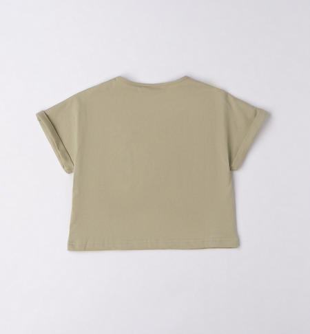 T-shirt taschino ragazza da 8 a 16 anni iDO TEA GREEN-5521