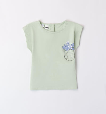 T-shirt verde per bambina VERDE-4843