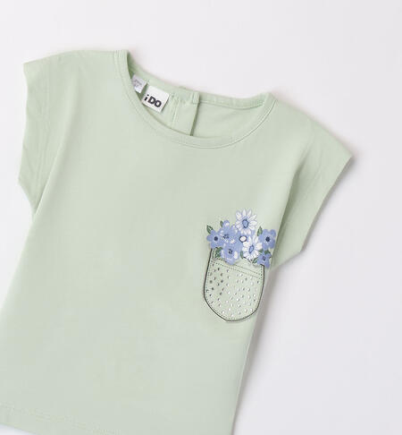 Girls' green T-shirt VERDE-4843