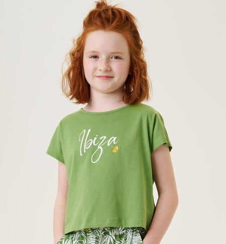 Green T-shirt for girls GREEN