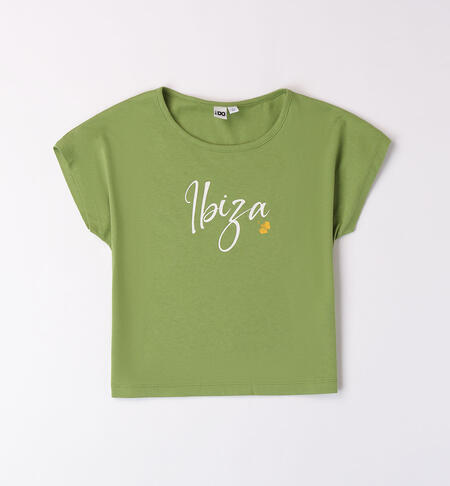 T-shirt verde per ragazza VERDE-4932