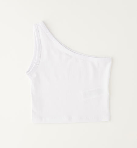 Top monospalla ragazza BIANCO