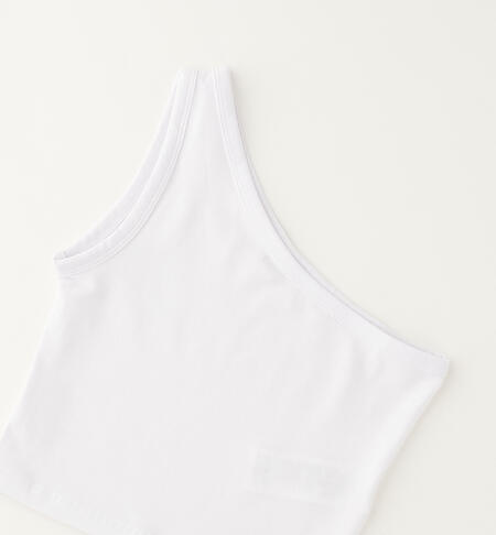 Top monospalla ragazza BIANCO-0113