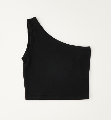 Top monospalla ragazza NERO-0658