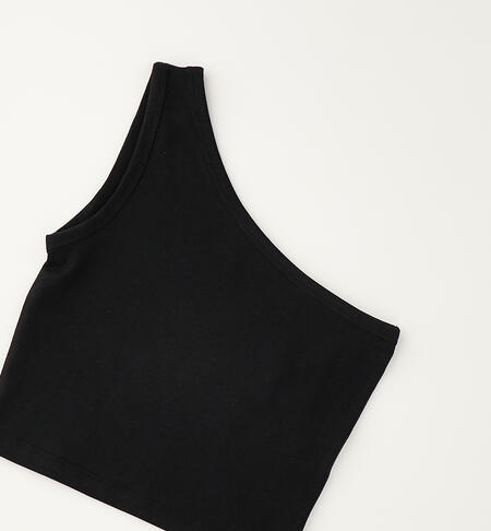 Top monospalla ragazza NERO-0658