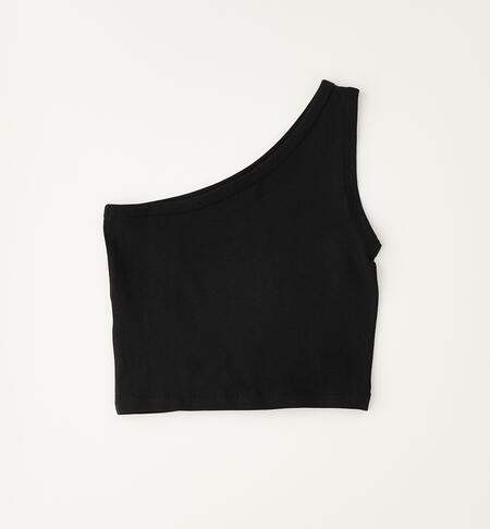 Top monospalla ragazza NERO-0658