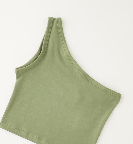Top monospalla ragazza VERDE SALVIA-5454