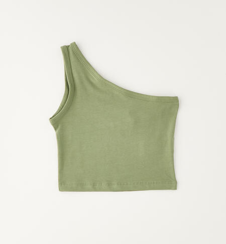 Top monospalla ragazza VERDE SALVIA-5454