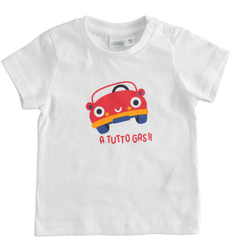 100% cotton T-shirt with nice print for baby boy 0 to 18 months iDO BIANCO-ROSSO-8025