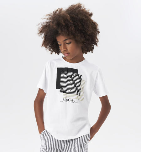 Boy's 100% cotton T-shirt WHITE