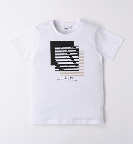 T-shirt 100% cotone per ragazzo da 8 a 16 anni iDO BIANCO-0113