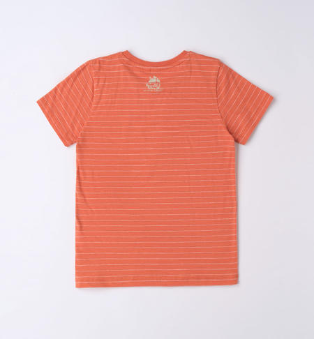 T-shirt a righe per ragazzo da 8 a 16 anni iDO ORANGE-1943