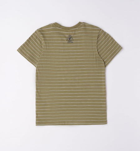 T-shirt a righe per ragazzo da 8 a 16 anni iDO VERDE SALVIA-5454
