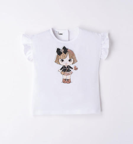 T-shirt bambina 100% cotone da 9 mesi a 8 anni iDO BIANCO-0113